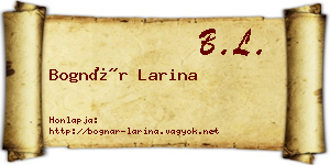 Bognár Larina névjegykártya